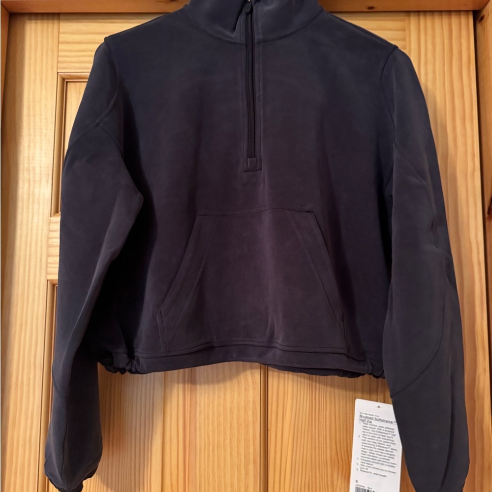 Lululemon Brushed Softstreme Half Zip Dark Gray Pullover